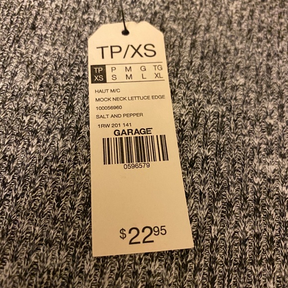 Garage Tops - Mock neck lettuce edge shirt